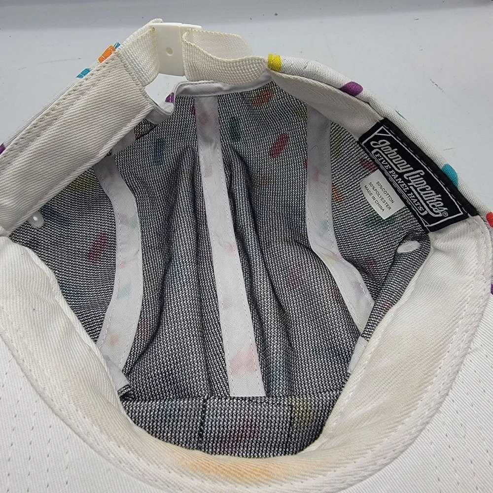 Johnny Cupcakes Unisex Adults White Sprinkles 5 Panel Hat Adjustable Lightweight - Picture 9 of 11